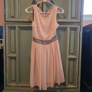 TFNC Pink Halter A-Line Midi Dress